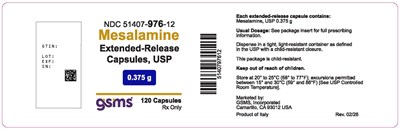 51407-976-12ol (Mesalamine ER Capsules USP 0.375g)